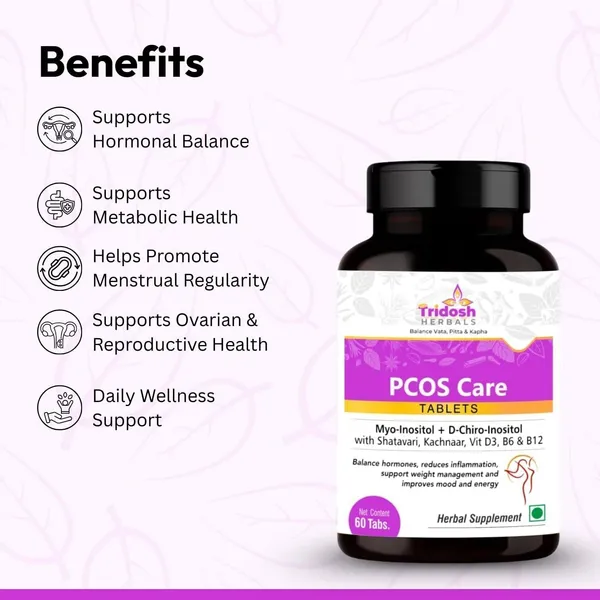 TRIDOSH_HERBALS_Pcos_Tablet|Hormonal_Balance_&_Metabolic_Health_In_Pcos|Myo-Inositol_Supplement_(60_Tablets)