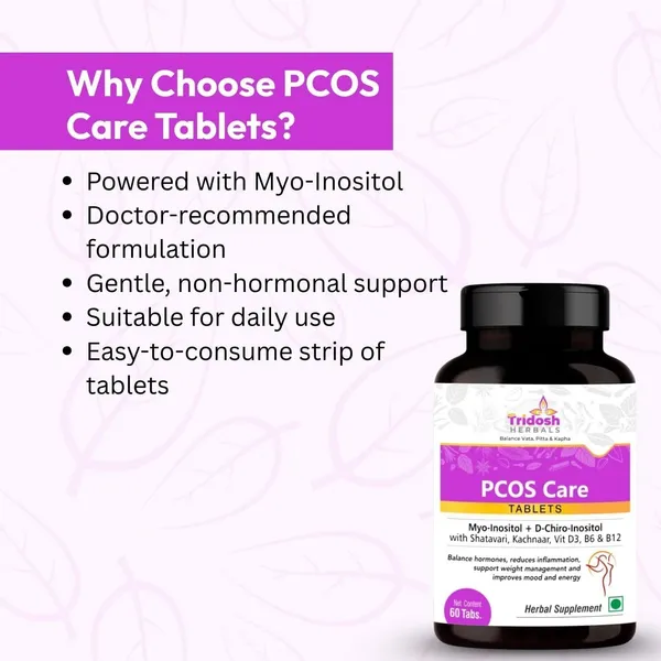 TRIDOSH_HERBALS_Pcos_Tablet|Hormonal_Balance_&_Metabolic_Health_In_Pcos|Myo-Inositol_Supplement_(60_Tablets)