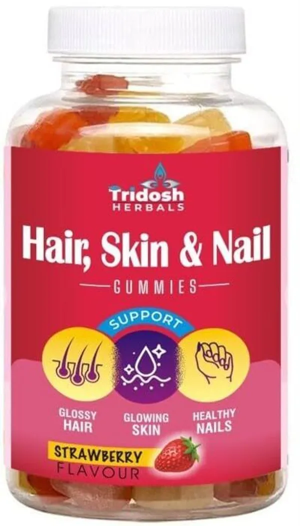 TRIDOSH_HERBALS_Hair_Skin_&_Nail_Gummies_For_Strong_Hair,Glowing_Skin_&_With_Biotin,Vitamin_C&_E_(60_No)