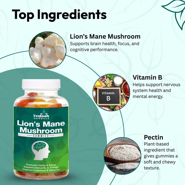 TRIDOSH_HERBALS_Lion’S_Mane_Mushroom_Gummies|Brain_Health,_Memory_&_Mental_Clarity_Support_(60_No)