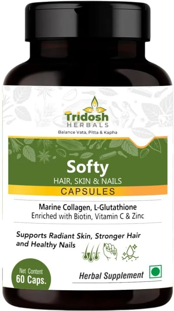 TRIDOSH_HERBALS_Softy_Hair,_Skin_&_Nails_Capsules|Helps_Support_Healthy_And_Skin&_Hair_Growth_(60_Capsules)