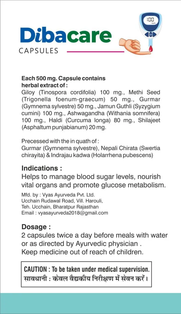 TRIDOSH_HERBALS_Diabetic_Care_Capsules|Helps_Manage_Blood_Sugar_Levels_With_Karela,Jamun_&Gudmar_(60_Capsules)