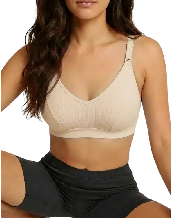Beige_Seamless_Wire-Free_Full_Coverage_Bra_For_Women