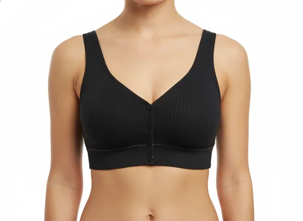 Ribbed_U_Back_Maternity_Front_Open_Snug_Fit_Comfort_Bra_For_Women_Black