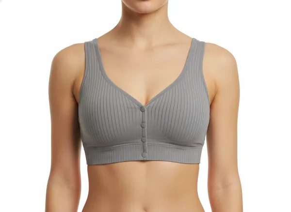 Ribbed_U_Back_Maternity_Front_Open_Snug_Fit_Comfort_Bra_For_Women_Grey