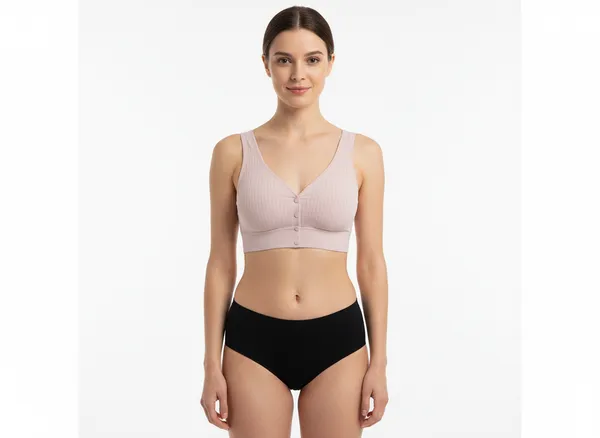 Ribbed_U_Back_Maternity_Front_Open_Snug_Fit_Comfort_Bra_For_Women_Light_Pink