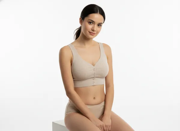 Ribbed_U_Back_Maternity_Front_Open_Snug_Fit_Comfort_Bra_For_Women_Light_Brown