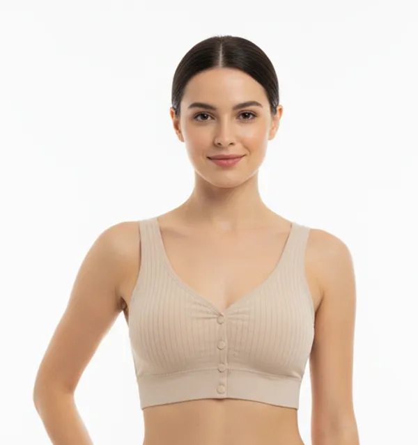 Ribbed_U_Back_Maternity_Front_Open_Snug_Fit_Comfort_Bra_For_Women_Light_Brown