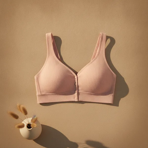 Ribbed_U_Back_Maternity_Front_Open_Snug_Fit_Comfort_Bra_For_Women_Peach