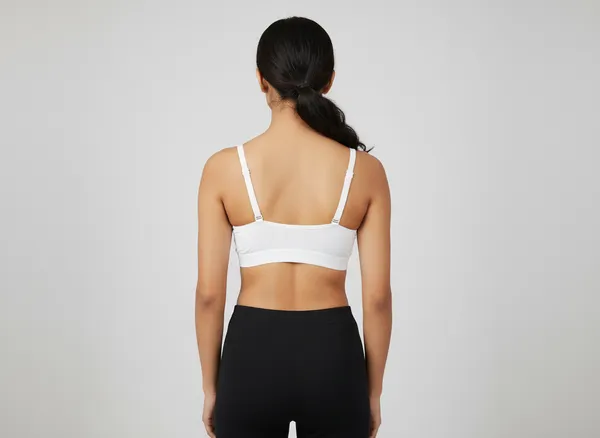 White_Ribbed_Wire-Free_Seamless_Bra_For_Women