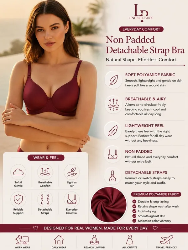 Switchfit_Maroon_Non_Padded_Detachable_Strap_Everyday_Bra_For_Women