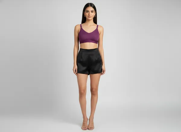 Purple_Ribbed_V-Neck_Wire-Free_Bralette_For_Women