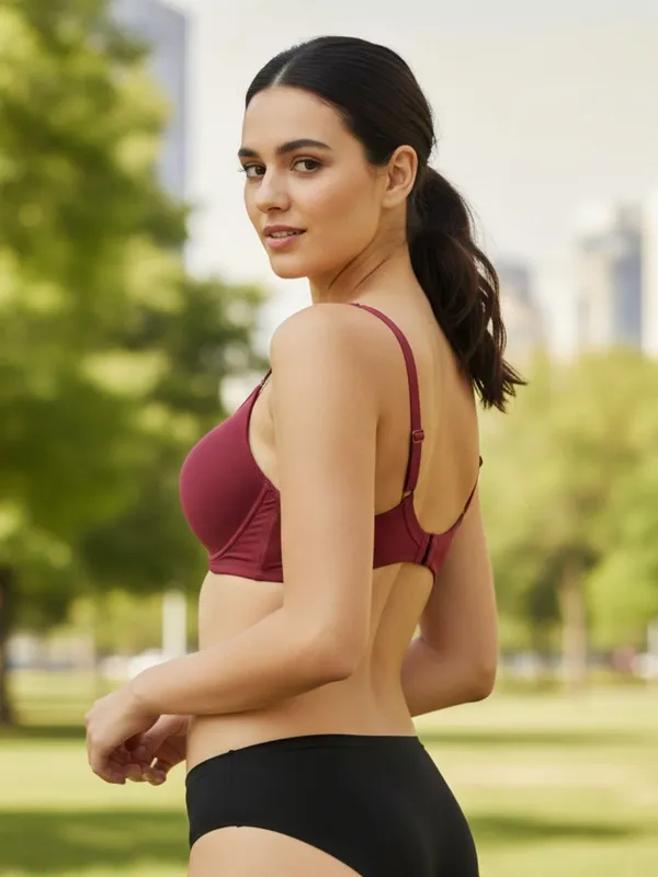 Switchfit_Maroon_Non_Padded_Detachable_Strap_Everyday_Bra_For_Women