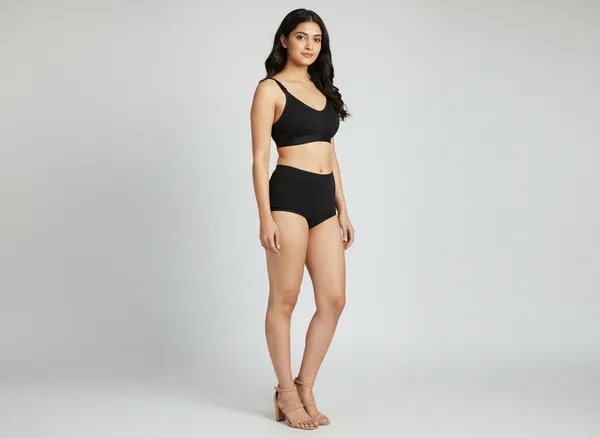 Black_Wireless_Adjustable_Strap_Bralette_For_Women