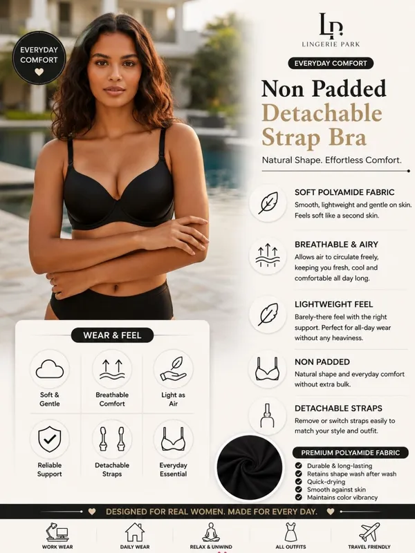 Black_Polyamide_Padded_Detachable_Strap_Bra_For_Women