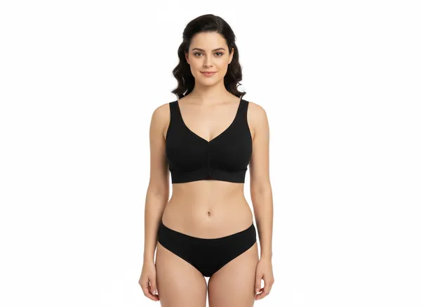 Ribbed_U_Back_Maternity_Front_Open_Snug_Fit_Comfort_Bra_For_Women_Black