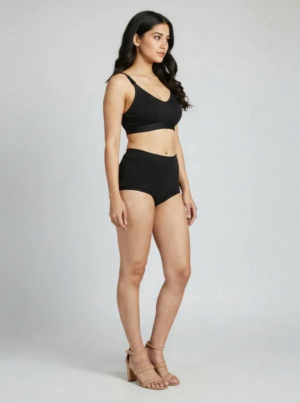 Black_Wireless_Adjustable_Strap_Bralette_For_Women