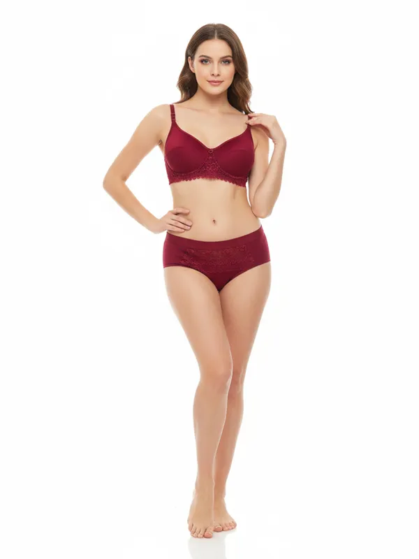 Bridal_Set_Cotton_Lace_Maroon_Non_Padded_Bra_And_Panty_Set_For_Women