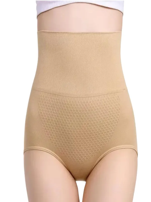 Beige_High_Waist_Seamless_Shaping_Panty_For_Women_Postpartum