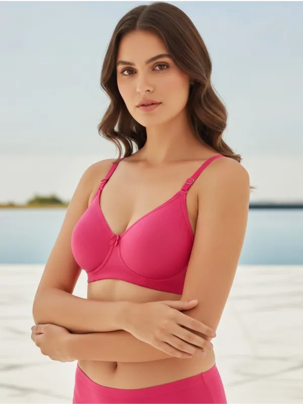 Switchfit_Hot_Pink_Non_Padded_Detachable_Strap_Everyday_Bra_For_Women