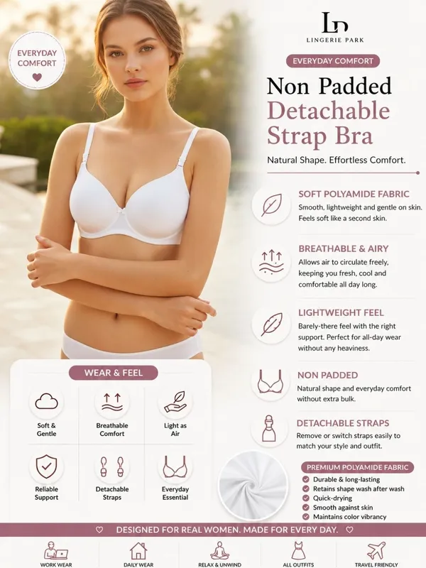 White_Polyamide_Padded_Detachable_Strap_Bra_For_Women