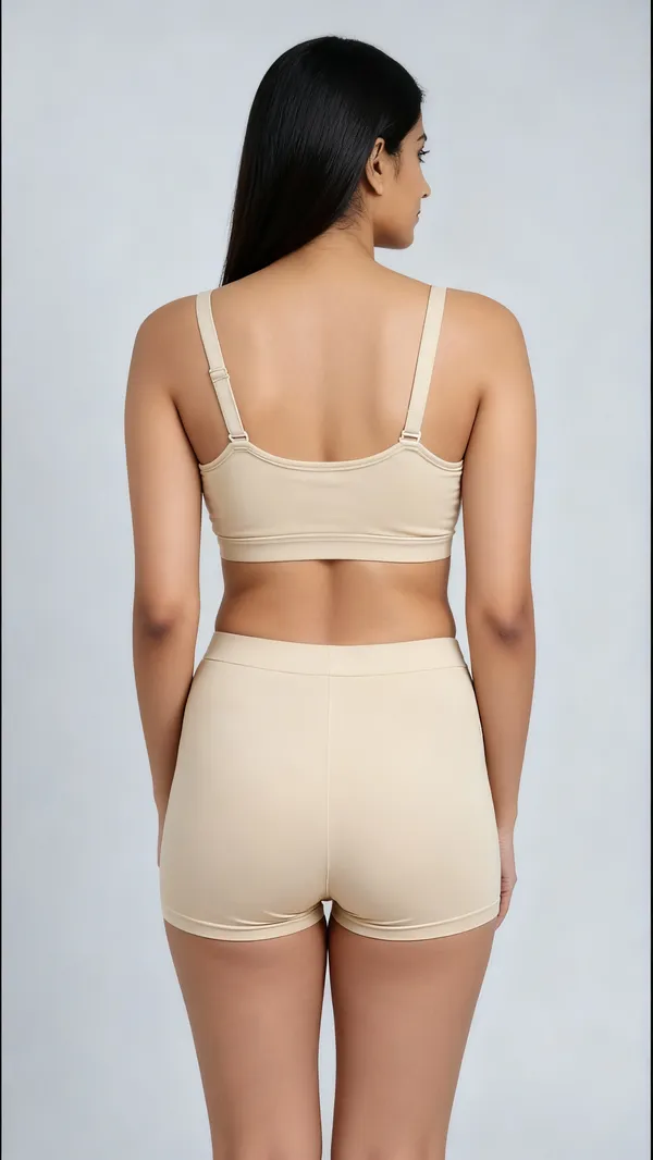 Beige_Seamless_Wire-Free_Full_Coverage_Bra_For_Women