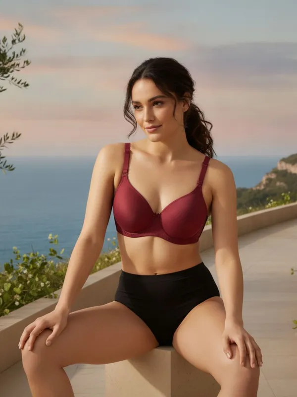 Switchfit_Maroon_Non_Padded_Detachable_Strap_Everyday_Bra_For_Women
