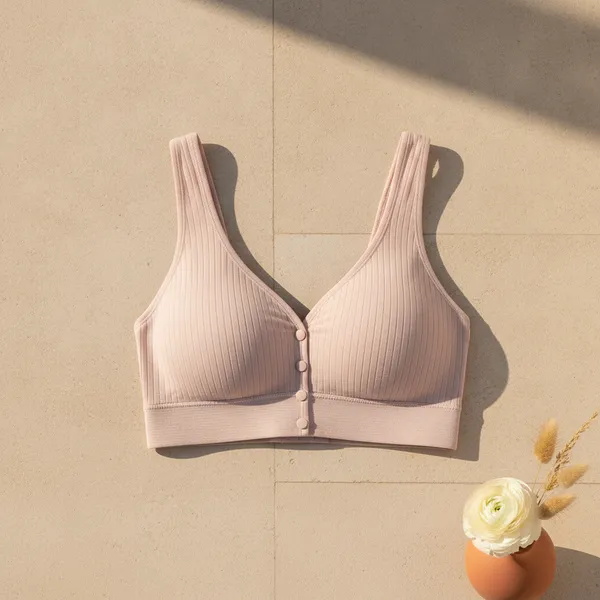 Ribbed_U_Back_Maternity_Front_Open_Snug_Fit_Comfort_Bra_For_Women_Light_Pink