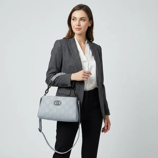 Women's_Quilted_Pattern_Handbag_With_Braided_Handle_And_Chain_Details_Grey