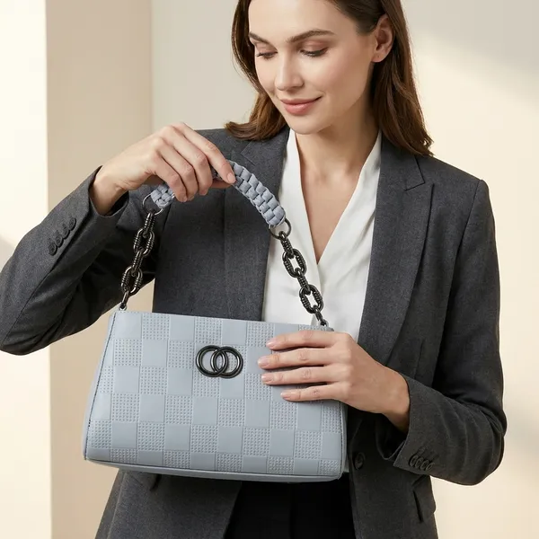 Women's_Quilted_Pattern_Handbag_With_Braided_Handle_And_Chain_Details_Grey