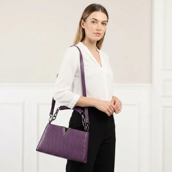 Premium_Purple_Quilted_Shoulder_Bag_With_Chain_Handle_And_V_Logo