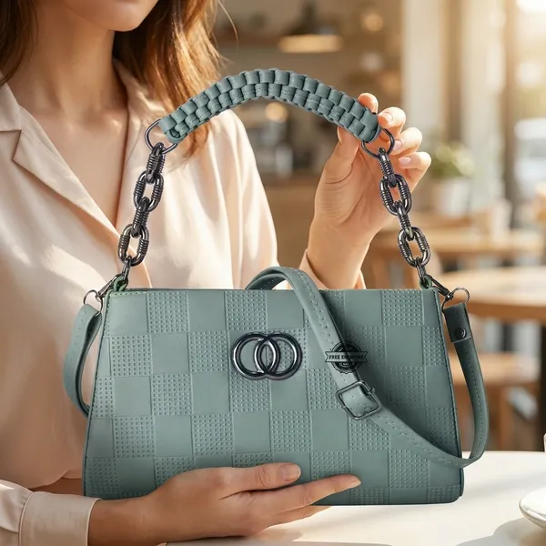 Women's_Textured_Chain_Handle_Shoulder_Bag_With_Crossbody_Strap
