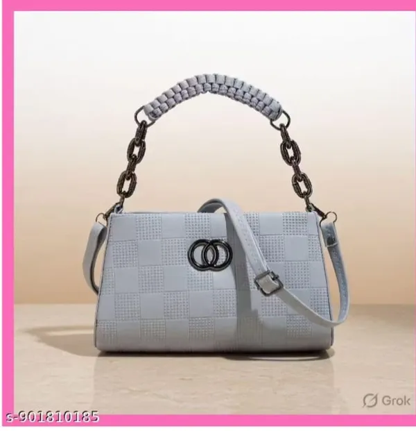 Women's_Quilted_Pattern_Handbag_With_Braided_Handle_And_Chain_Details_Grey