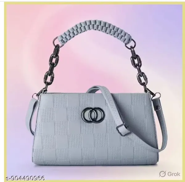 Women's_Quilted_Pattern_Handbag_With_Braided_Handle_And_Chain_Details_Grey