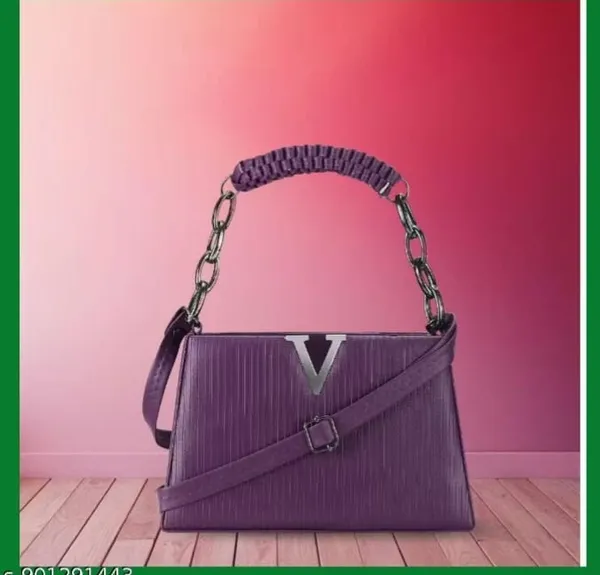 Premium_Purple_Quilted_Shoulder_Bag_With_Chain_Handle_And_V_Logo