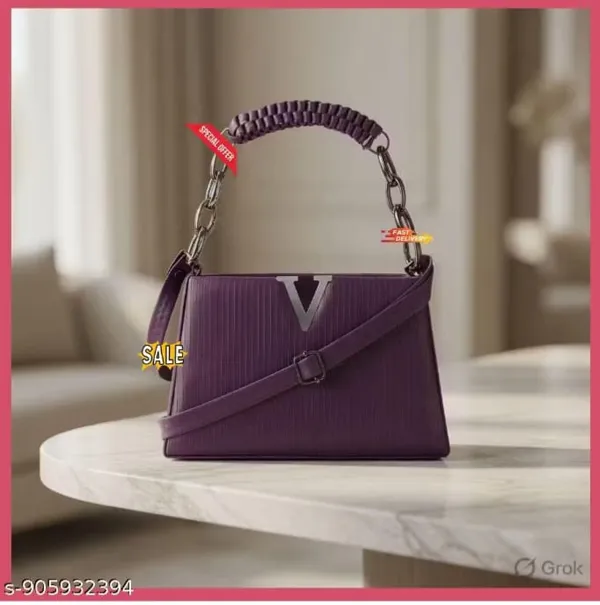 Premium_Purple_Quilted_Shoulder_Bag_With_Chain_Handle_And_V_Logo