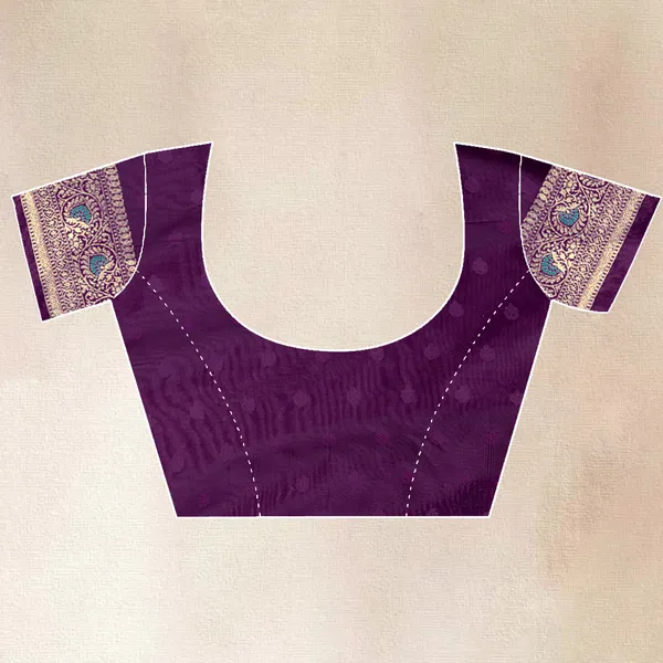Teal_Green_Banarasi_Silk_Saree_With_Purple_Border_And_Zari_Work