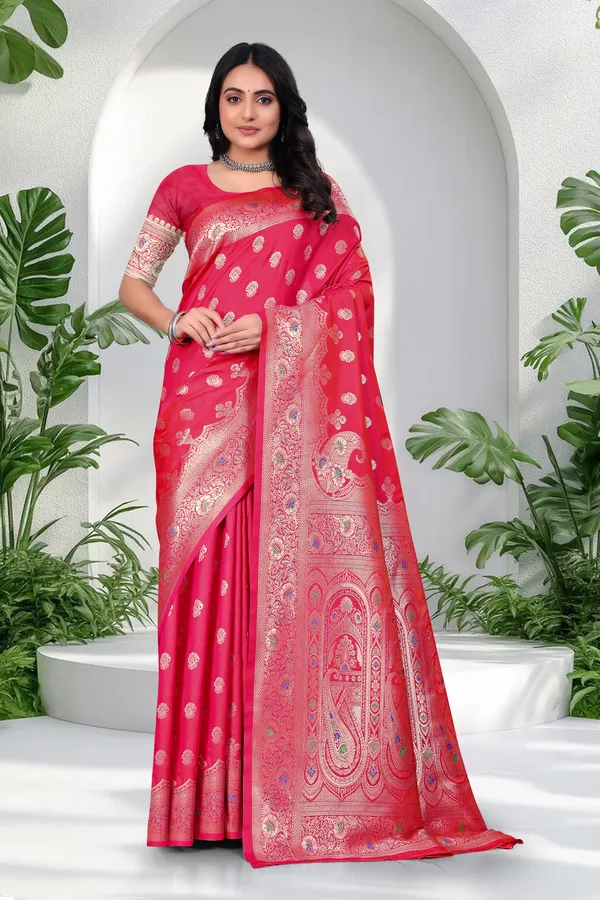 Traditional_Pink_Banarasi_Silk_Saree_With_Zari_Weaving