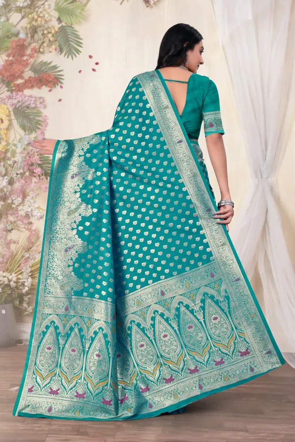 Banarasi_Silk_Saree_With_Zari_Weaving_-_Teal_Green