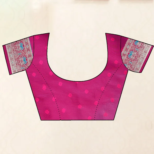 Green_Banarasi_Silk_Saree_With_Pink_Zari_Border_And_Peacock_Motifs