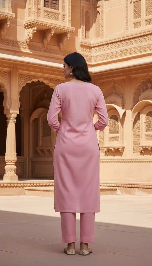 Aumira_Women's_Pink_chanderi_beads_embroidery_kurta_set_with_dupatta