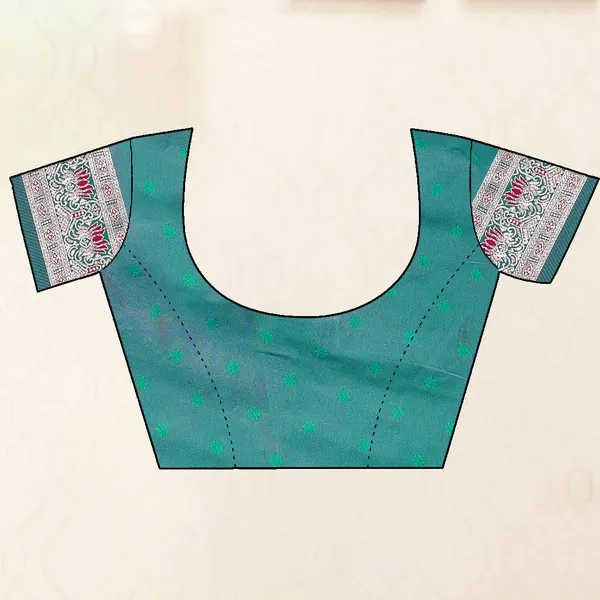Traditional_Banarasi_Silk_Saree_With_Woven_Border_And_Pallu_-_Magenta_And_Teal_Green