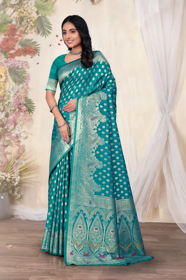 Banarasi_Silk_Saree_With_Zari_Weaving_-_Teal_Green