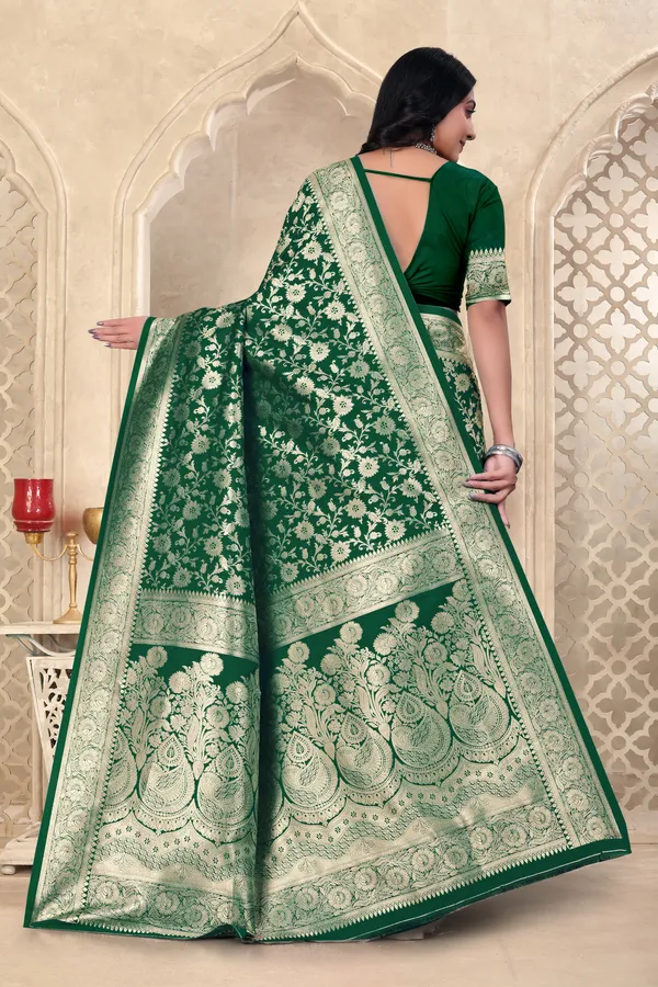 Green_Banarasi_Silk_Saree_With_Intricate_Zari_Work