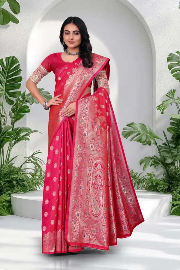 Traditional_Pink_Banarasi_Silk_Saree_With_Zari_Weaving