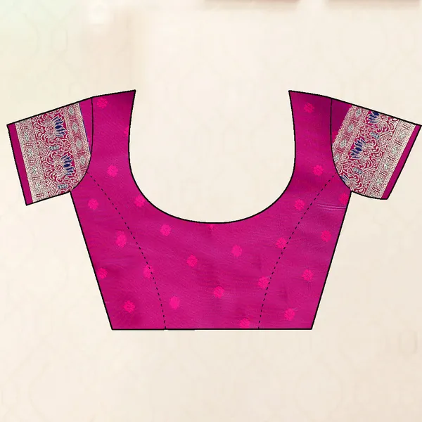 Purple_Banarasi_Silk_Saree_With_Pink_Border_And_Zari_Work