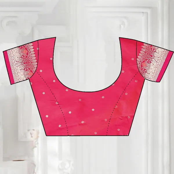 Pink_Banarasi_Silk_Saree_With_Silver_Zari_Work
