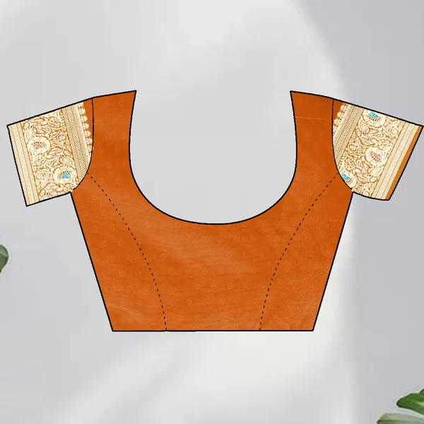 Mustard_Orange_Banarasi_Silk_Saree_With_Golden_Zari_Work