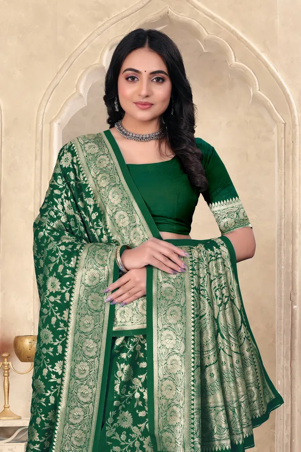 Green_Banarasi_Silk_Saree_With_Intricate_Zari_Work