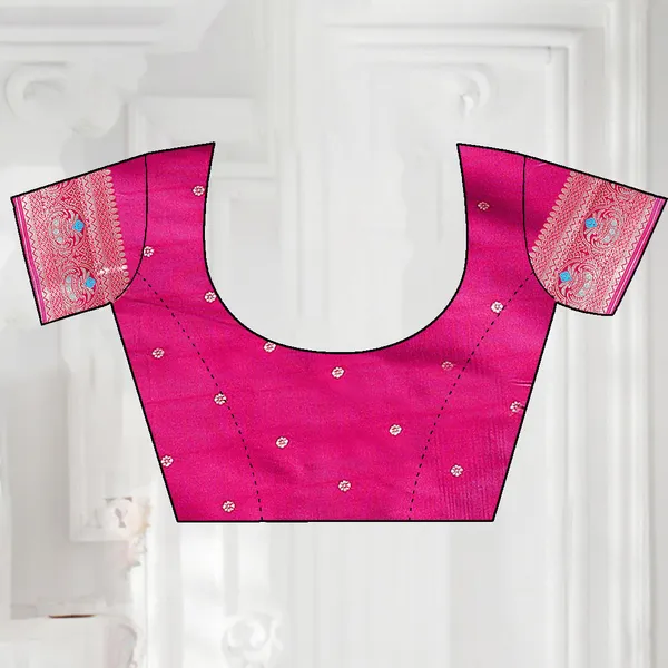 Navy_Blue_And_Pink_Banarasi_Silk_Saree_With_Zari_Work